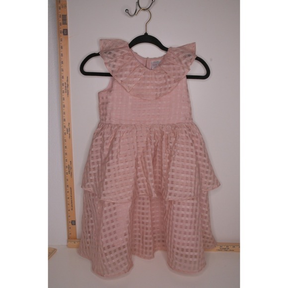 Hanna Andersson Other - Hanna Andersson Pink Plaid Tiered Ruffle Collar Dress Size‎ 8